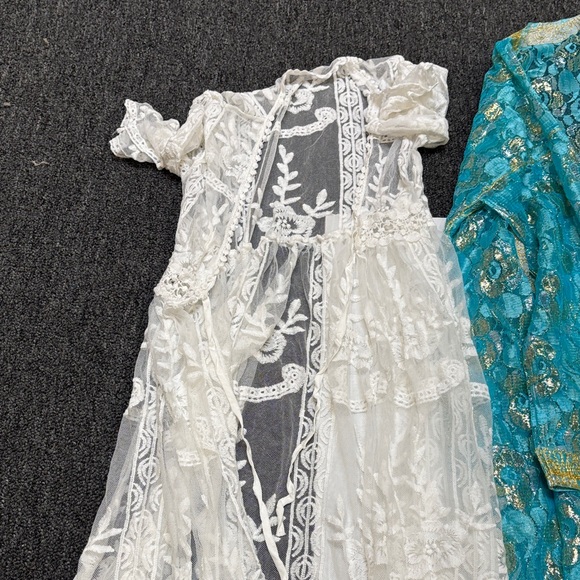 White and Teal Lace Robes Size One Size - Picture 3 of 9